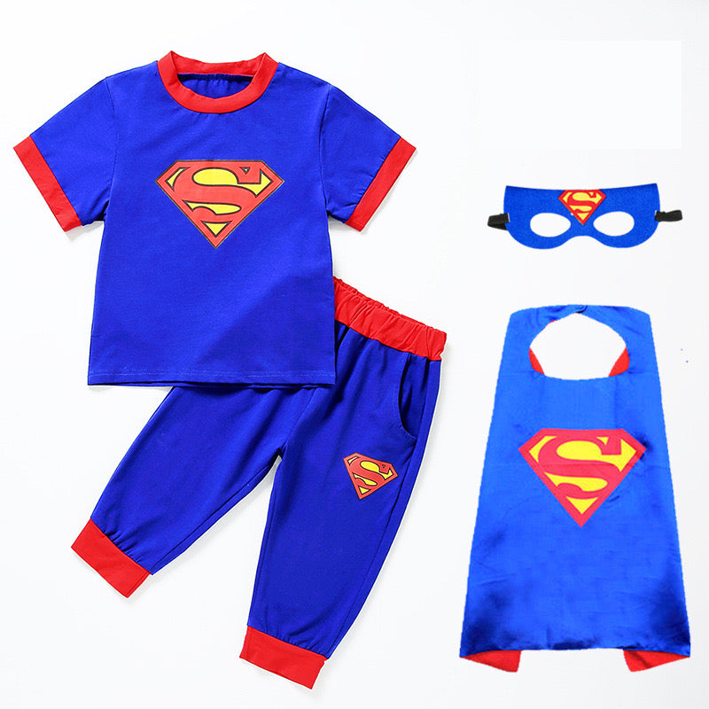 Kids Boy Superman Costume Short Sleeve T-Shirt Summer Outfit