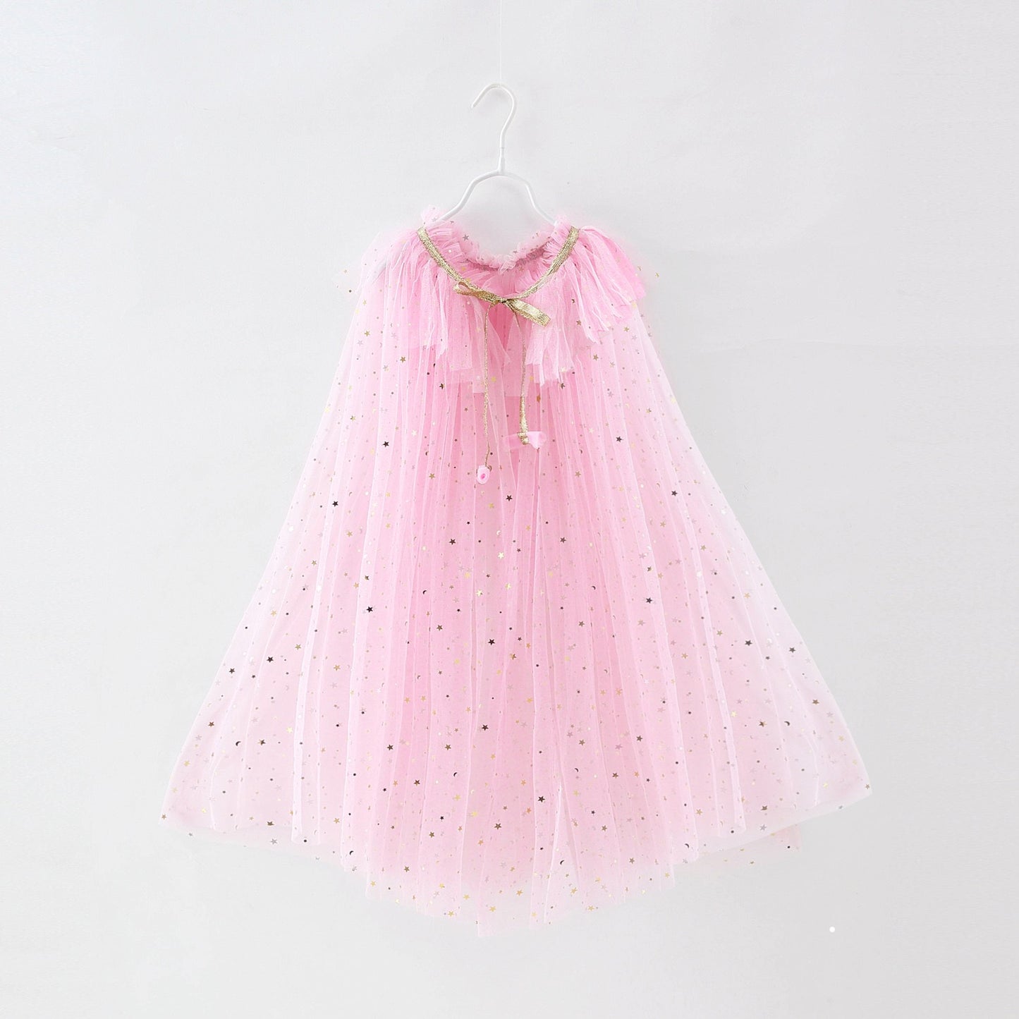 Kids Girls Princess Rainbow Lace Tulle Cape Costume