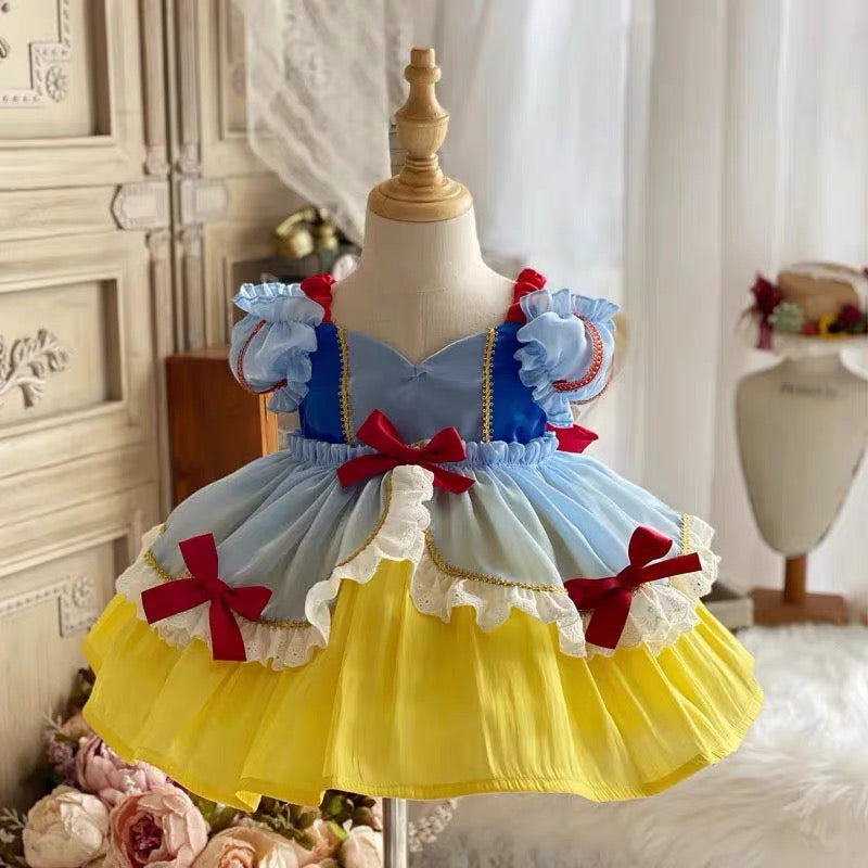 Kids Girls Summer Short sleeves snow white Party Dress