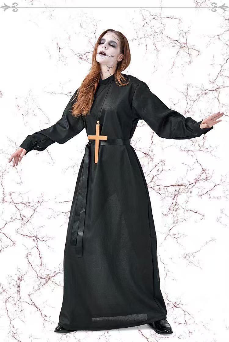 The Nun Cosplay Costume Set With Valak Full Head
