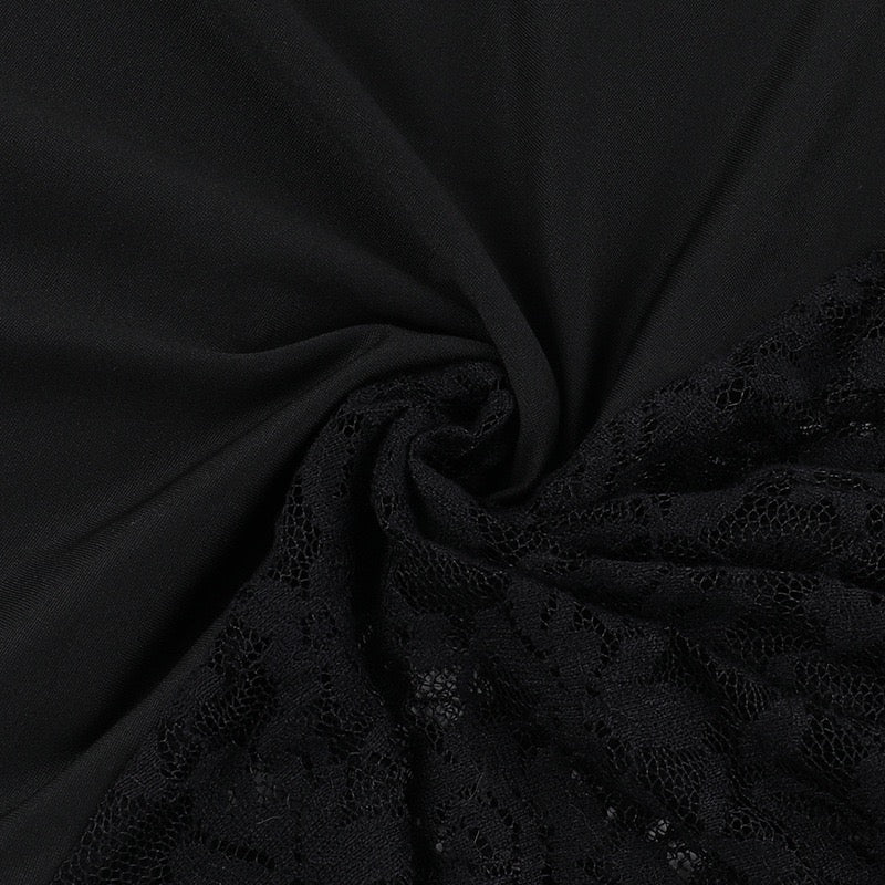 Halloween Gothic Hooded Black Lace Mermaid Dress Cross Cut‑out Fishtail Cosplay Costume