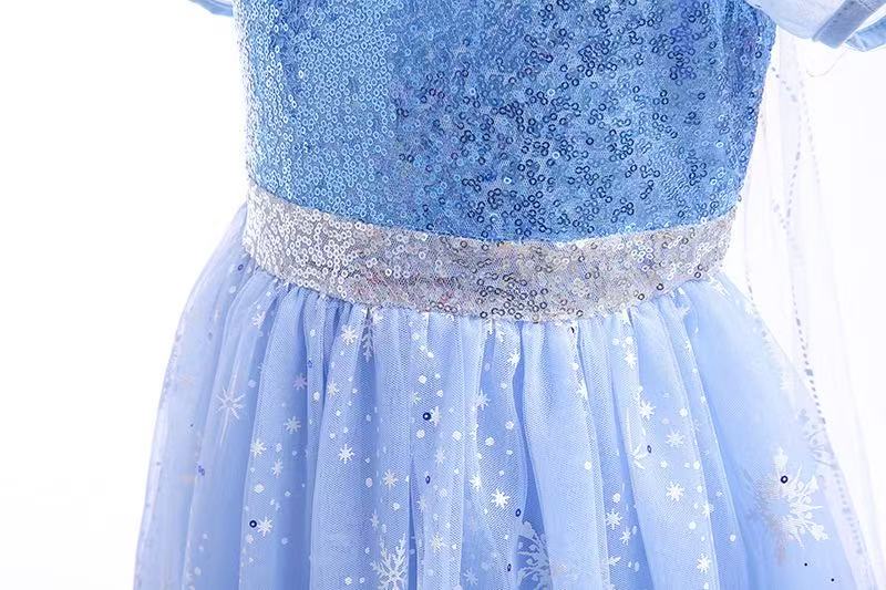 Kids Girls Princess Dress Queen Elsa Costume