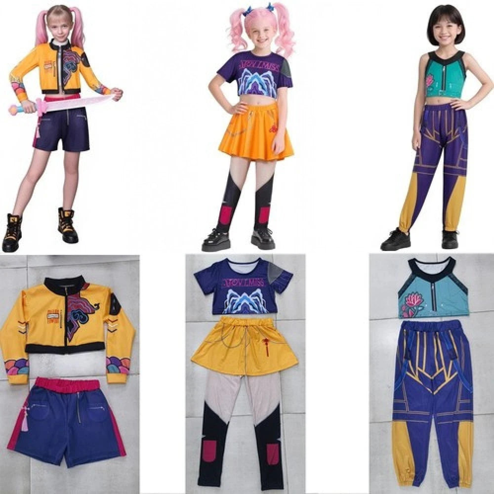 Kids Girls KPop Demon Hunters Cosplay Outfits
