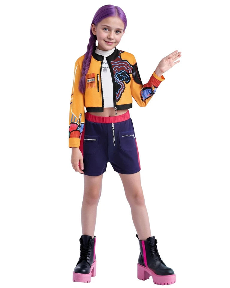 Kids Girls KPop Demon Hunters Cosplay Outfits