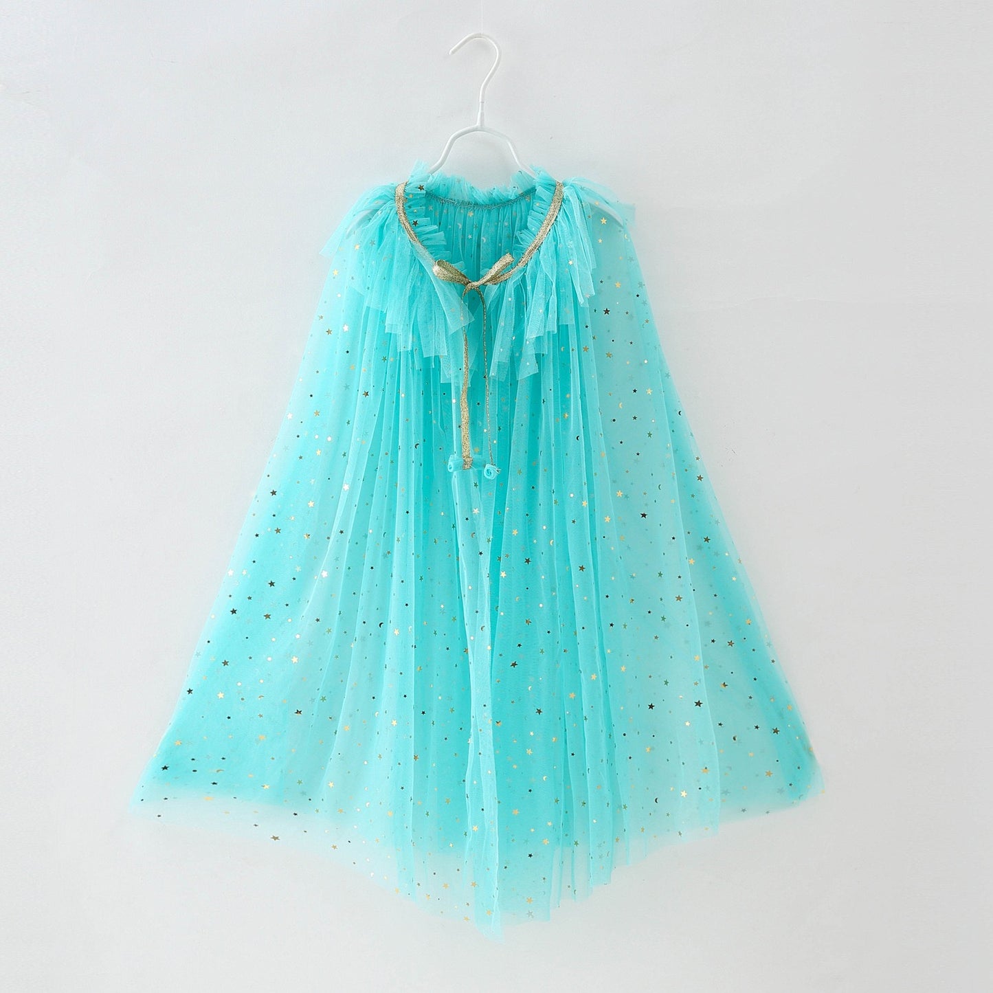 Kids Girls Princess Rainbow Lace Tulle Cape Costume