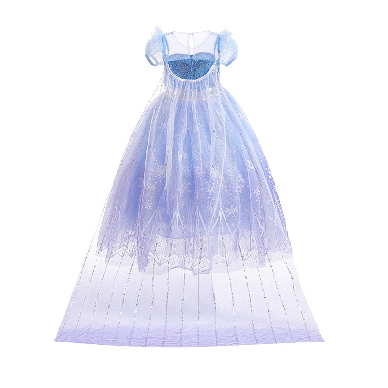 Kids Girls Princess Dress Queen Elsa Costume