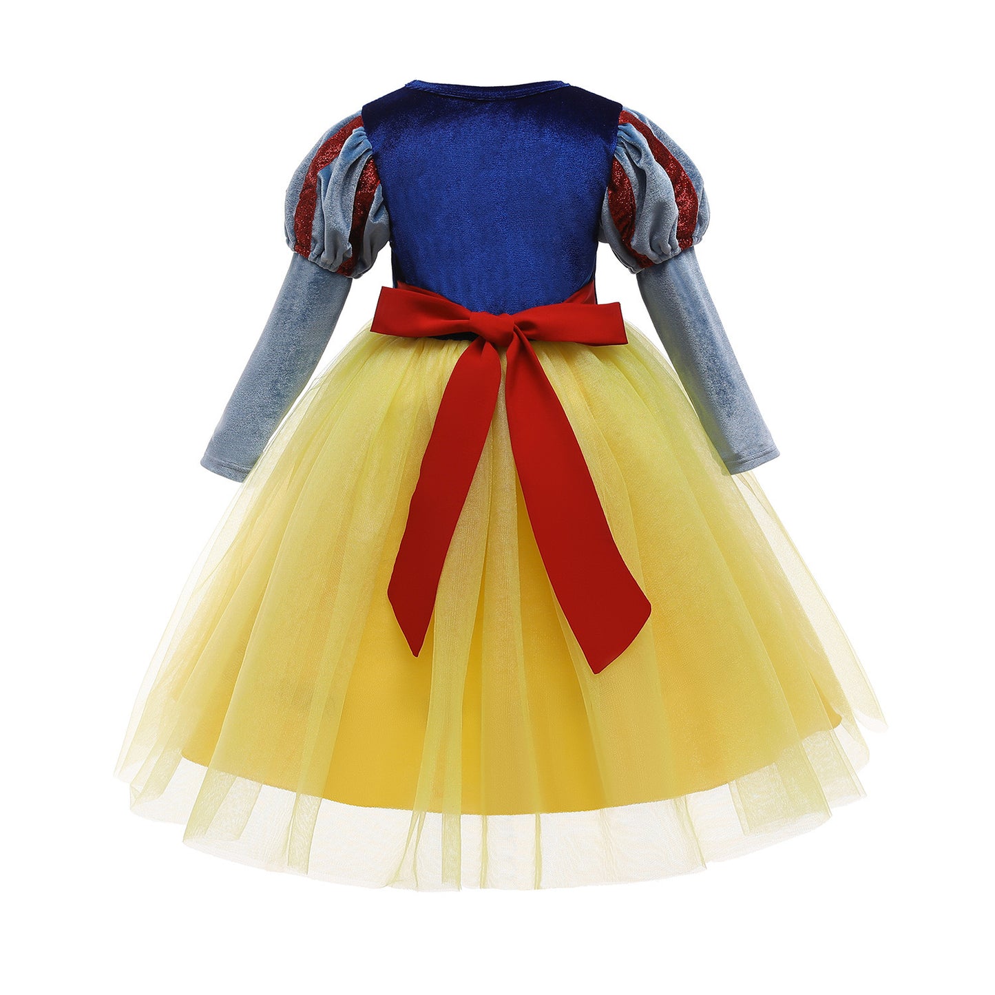 Kids Snow White Cosplay Costume Girls Princess Birthday Party Dress (long sleeves)