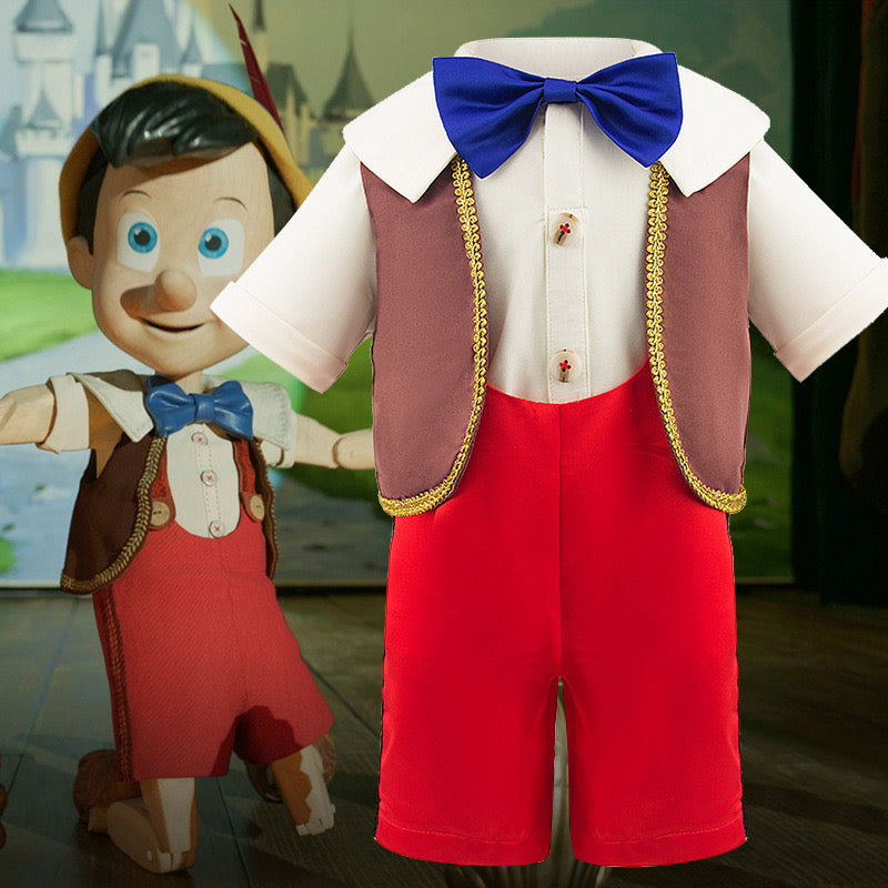 Kids Pinocchio Cosplay Full Set Costume with Hat