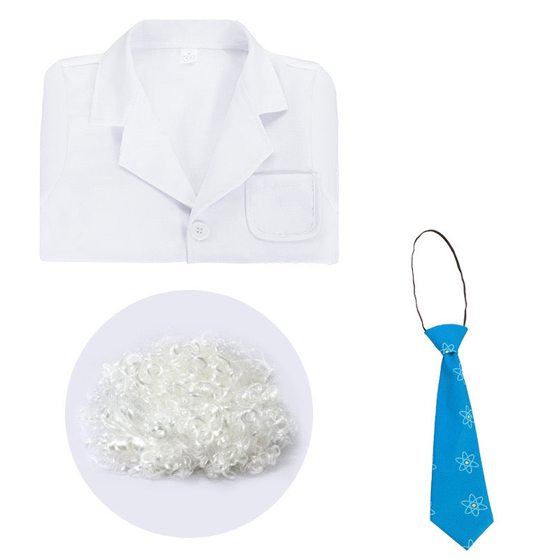 Child Scientist Costume Lab Physicis Albert Einstein Cosplay