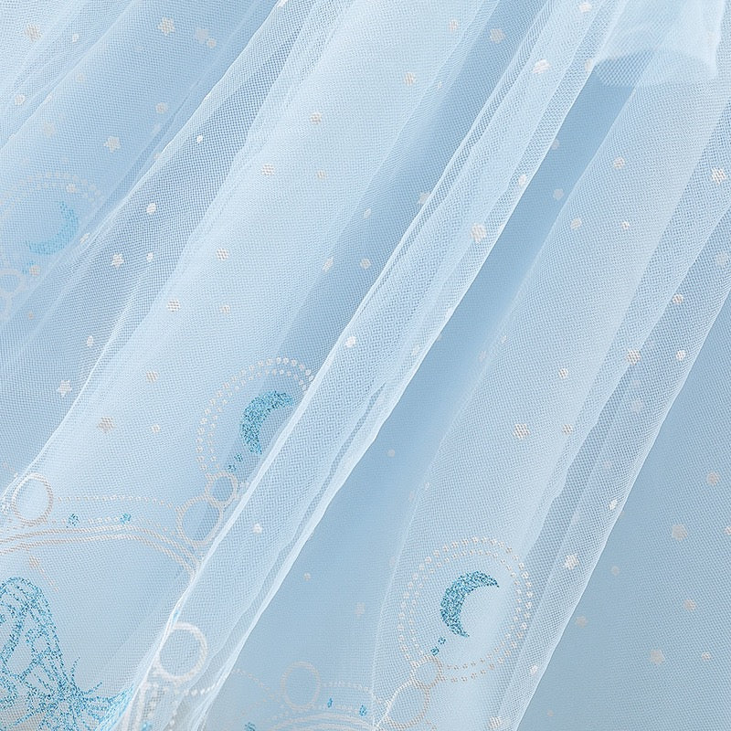Girls short sleeves Princess Dress Frozen Queen Elsa Costume ( With bag)