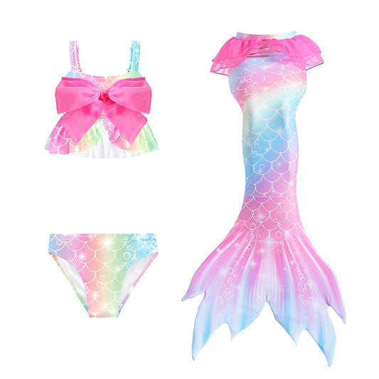 Kids Mermaid Tail Swim Costume Swimmable Bikini Swimming Costumes