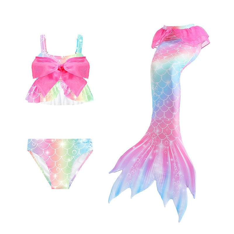 Kids Mermaid Tail Swim Costume Swimmable Bikini Swimming Costumes