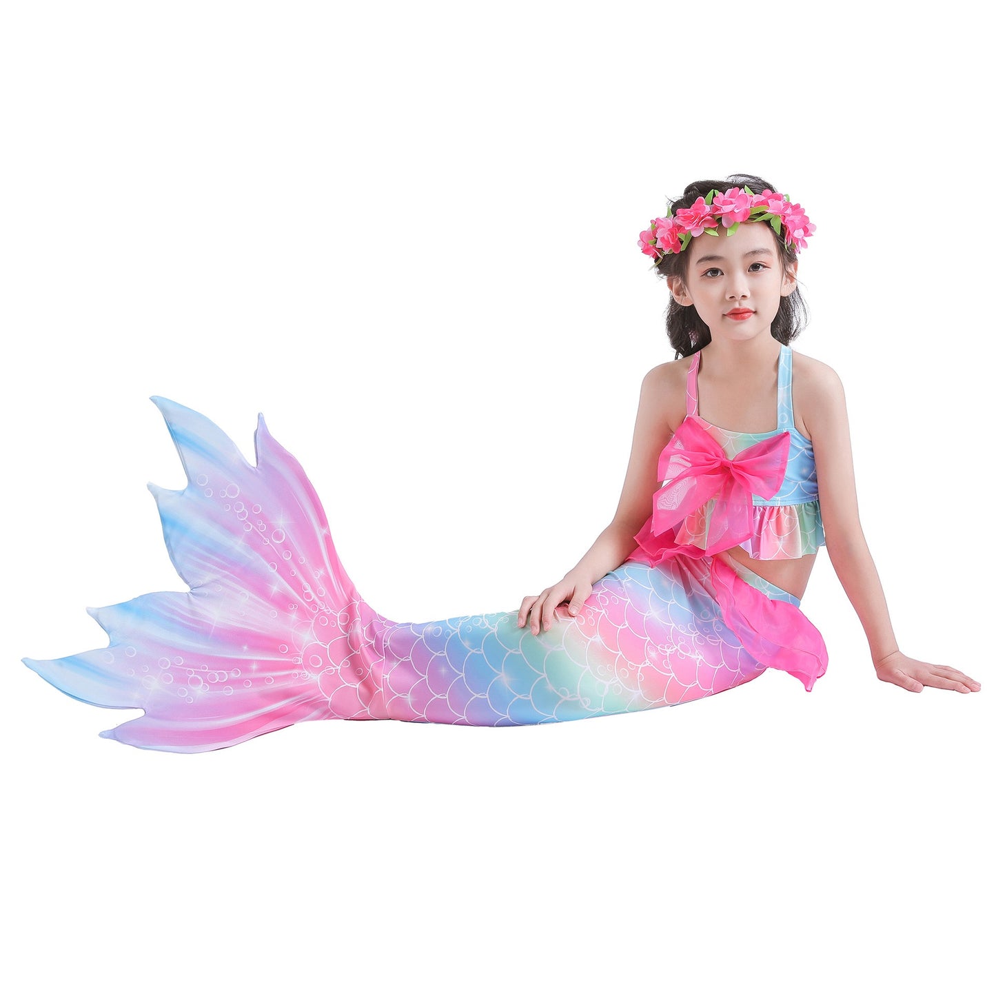Kids Mermaid Tail Swim Costume Swimmable Bikini Swimming Costumes