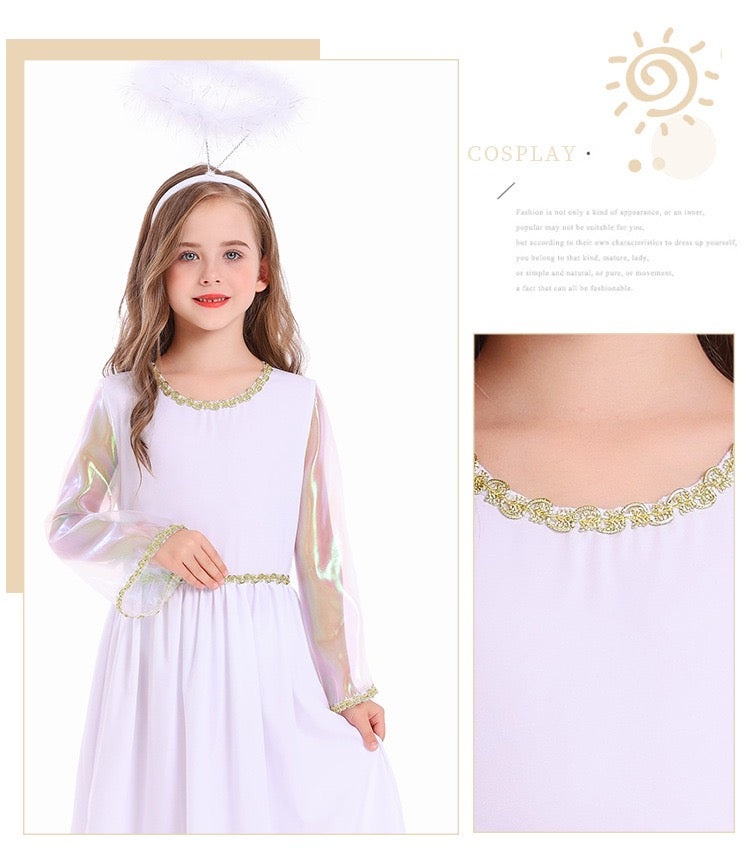 Kids White Angel Fairy Dress