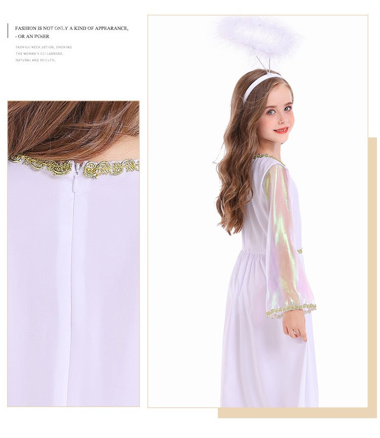 Kids White Angel Fairy Dress