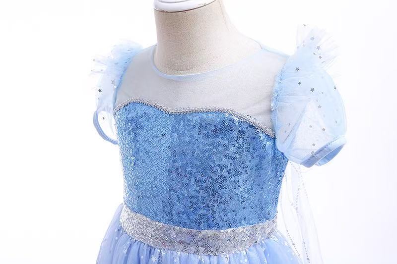 Kids Girls Princess Dress Queen Elsa Costume
