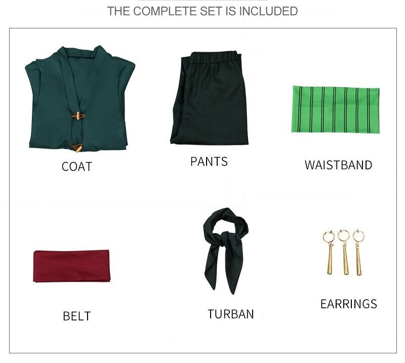 Zoro Roronoa Costume One Piece Cosplay Anime Outfit